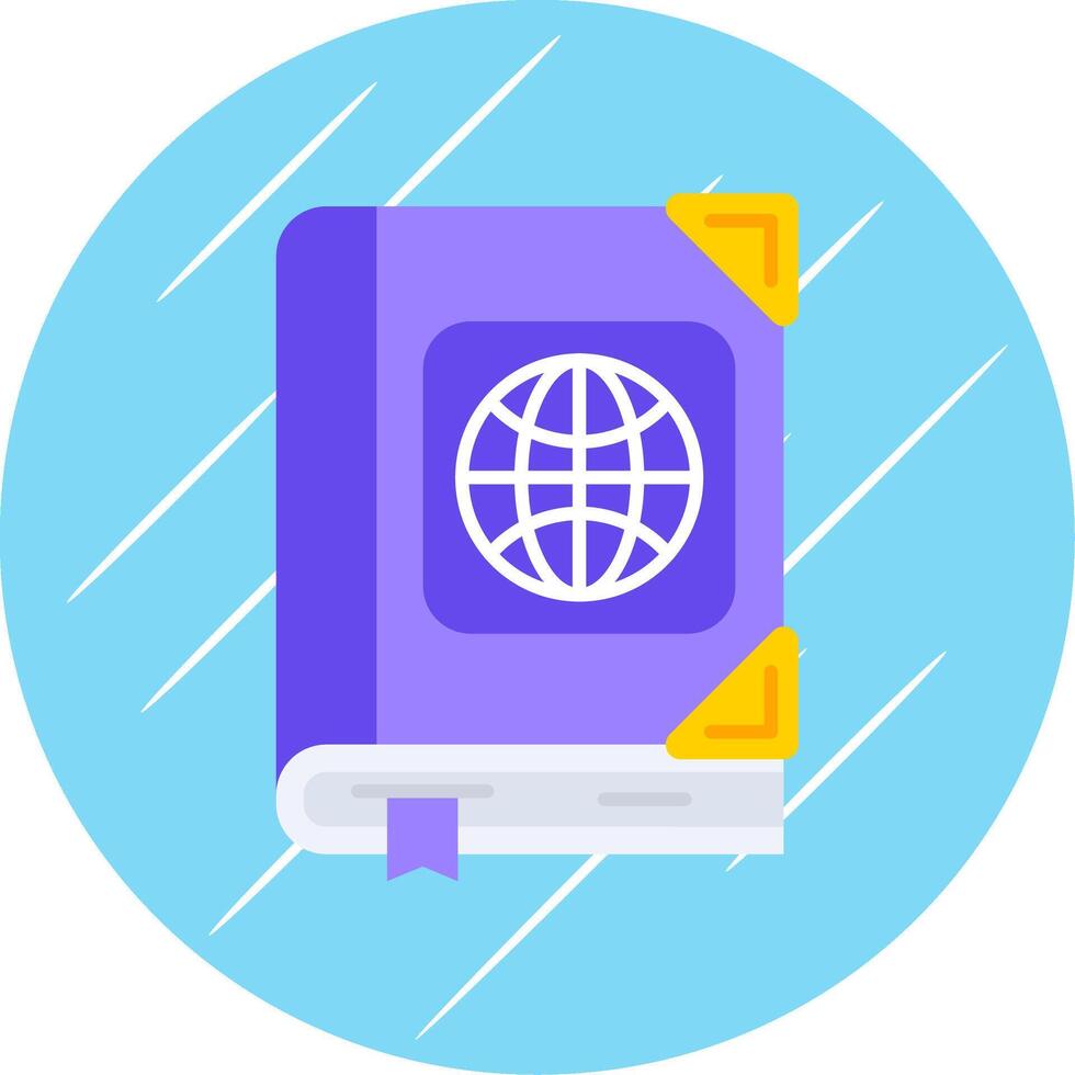 atlas plano azul circulo icono vector