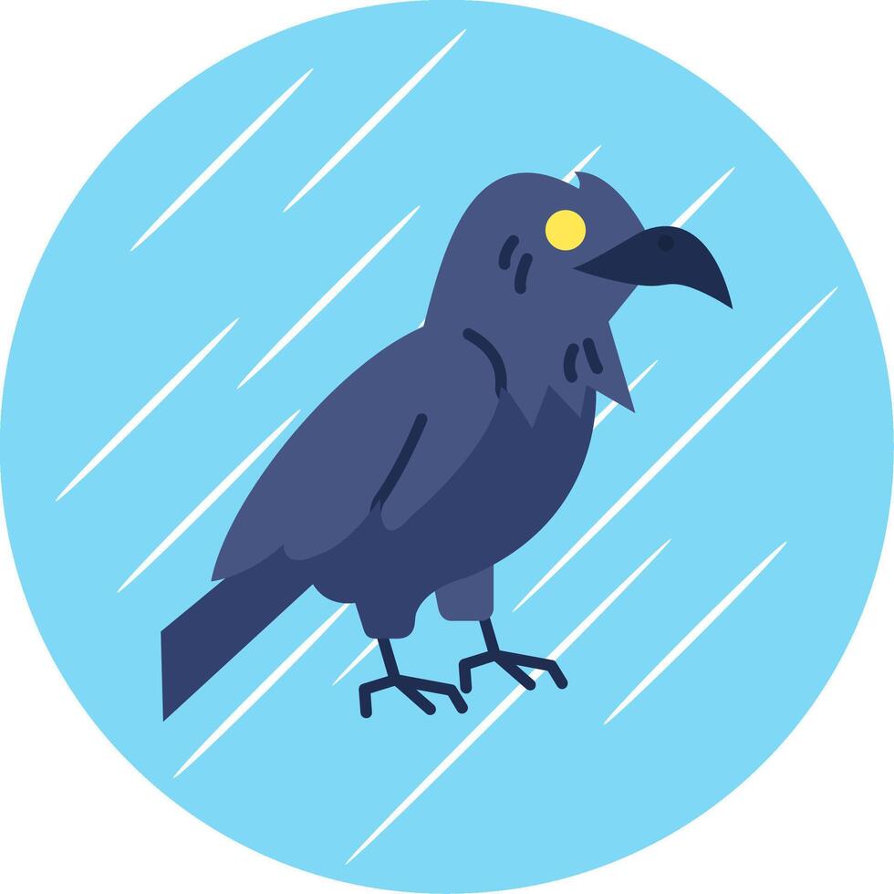 Raven Flat Blue Circle Icon vector