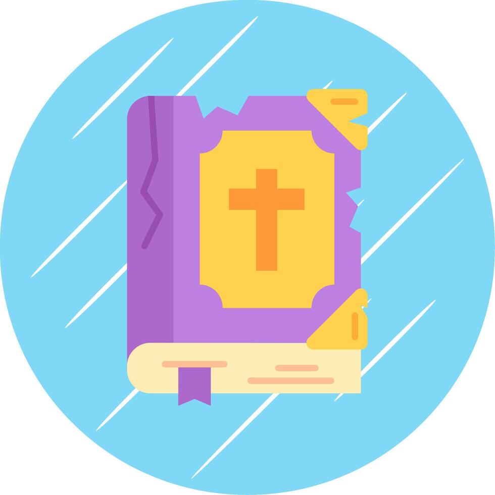 Biblia plano azul circulo icono vector