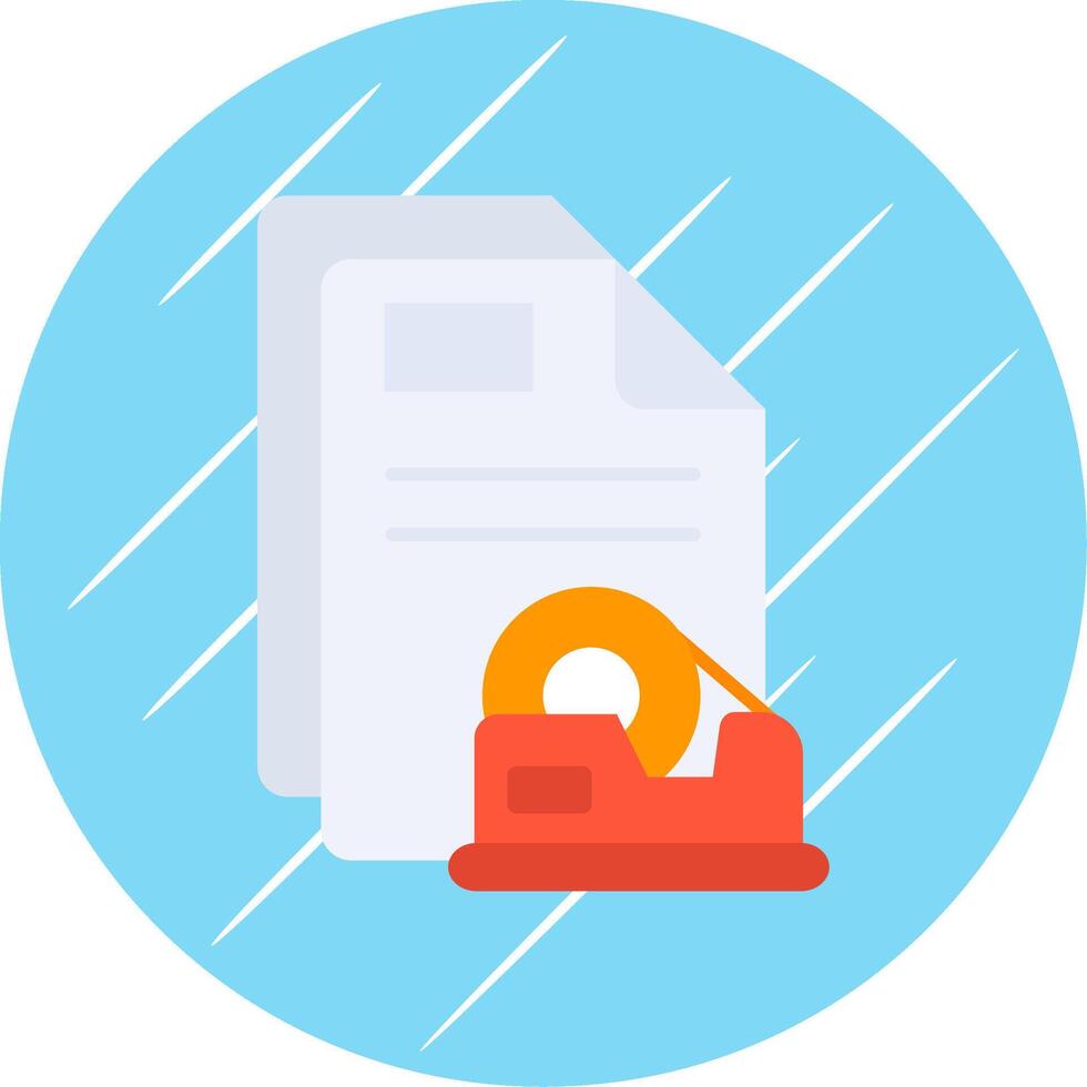 Tape Flat Blue Circle Icon vector