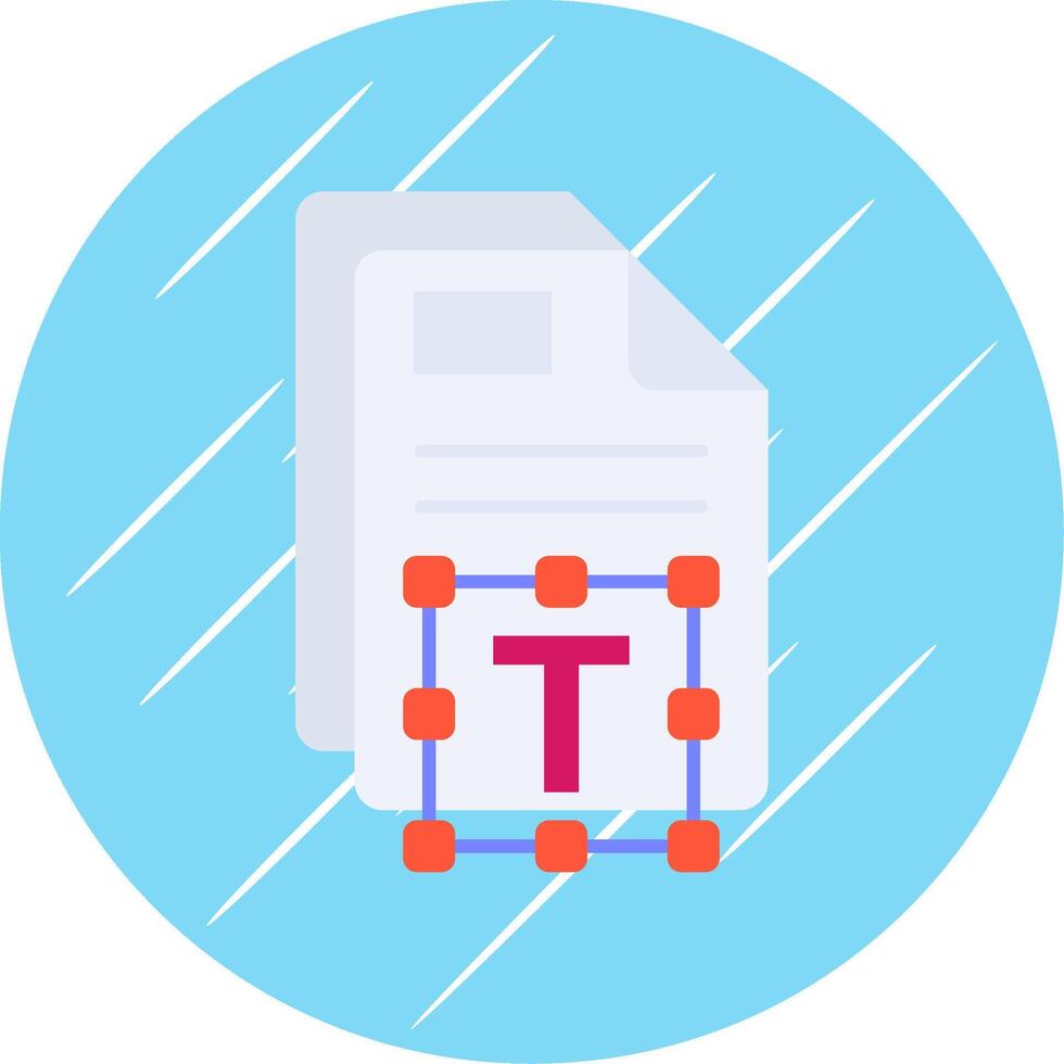 Text Flat Blue Circle Icon vector