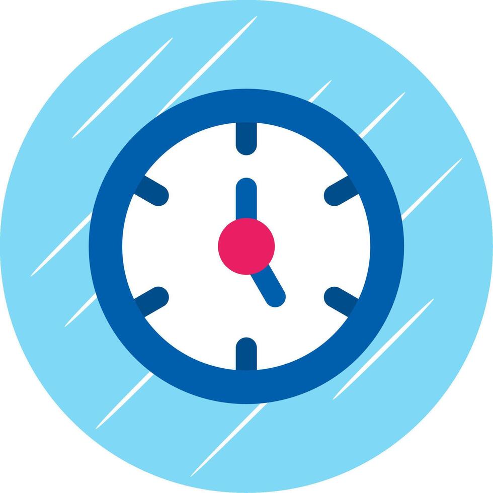Timer Flat Blue Circle Icon vector