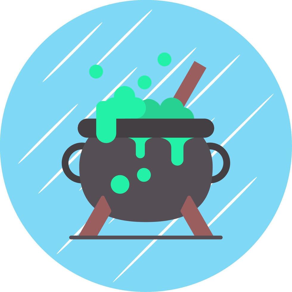 Cauldron Flat Blue Circle Icon vector