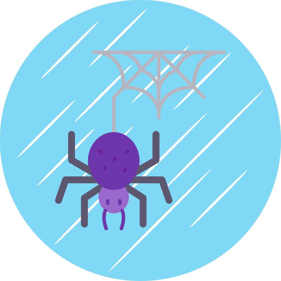 araña plano azul circulo icono vector