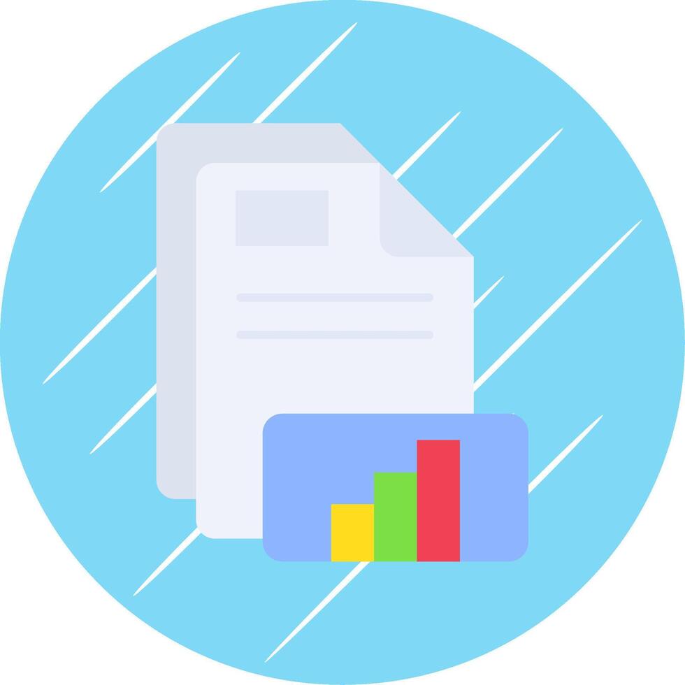 Chart Flat Blue Circle Icon vector