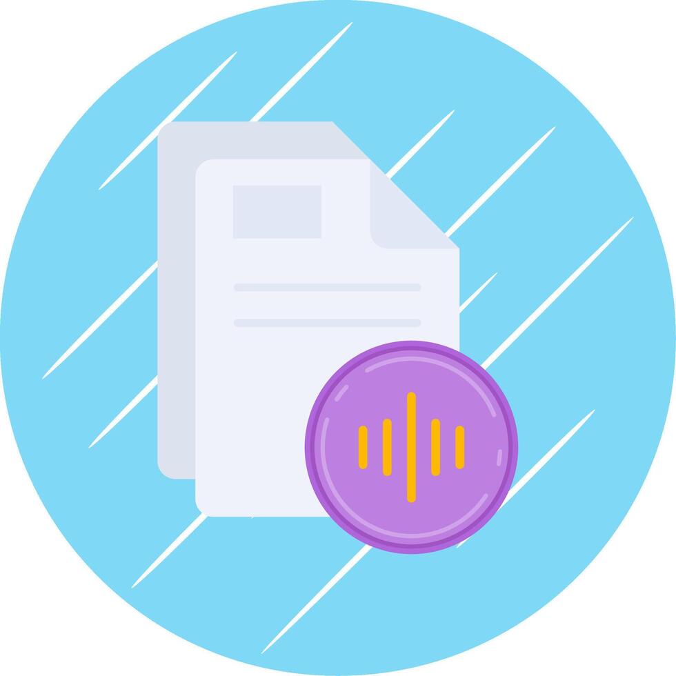 Audio Flat Blue Circle Icon vector
