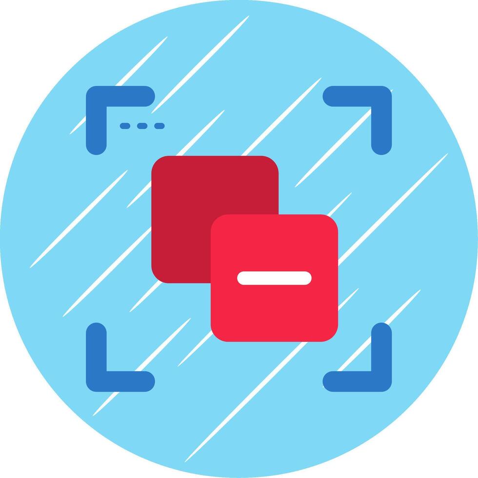 Substract Flat Blue Circle Icon vector