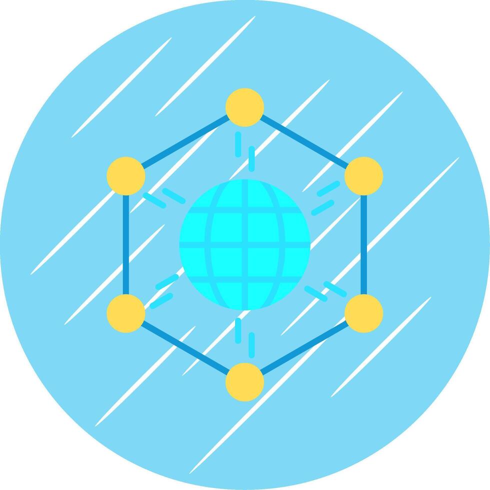 Network Flat Blue Circle Icon vector