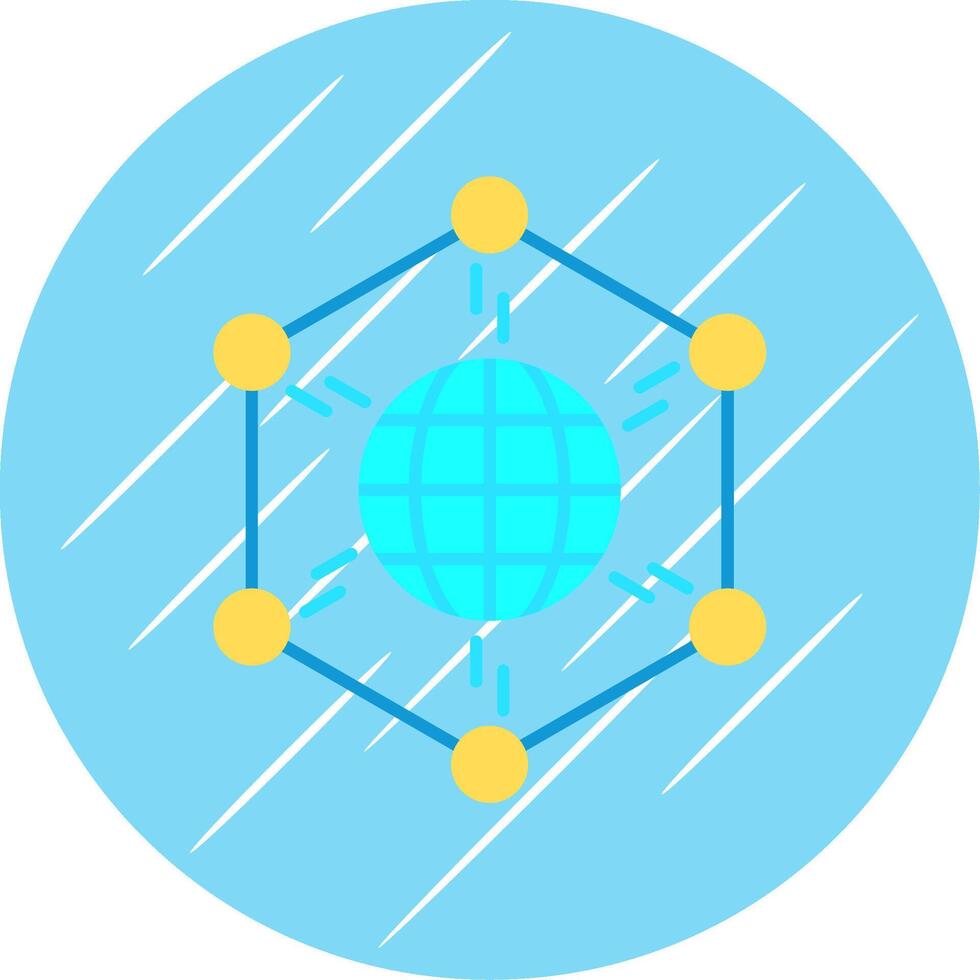 Network Flat Blue Circle Icon vector