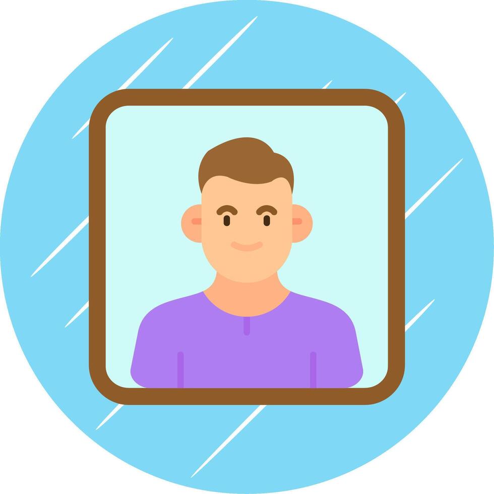 retrato plano azul circulo icono vector