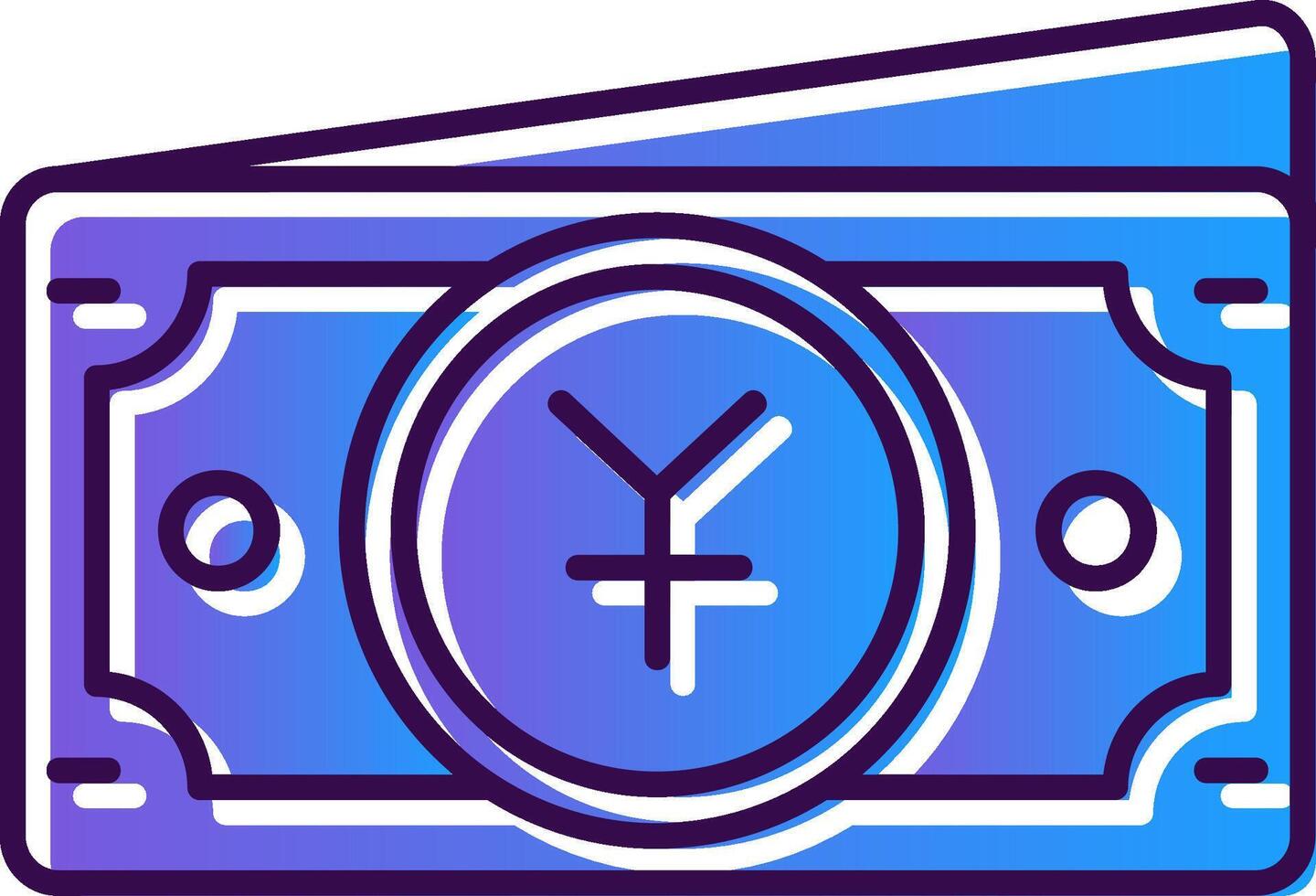 Yuan Gradient Filled Icon vector