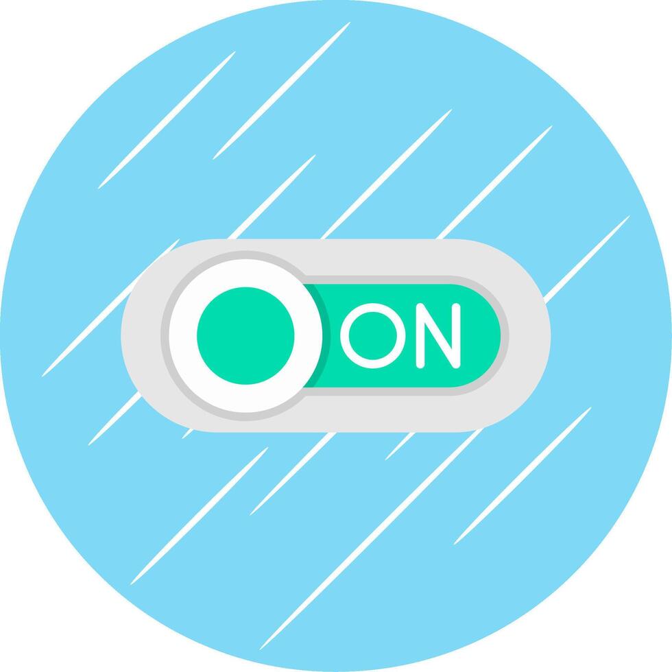 On Flat Blue Circle Icon vector