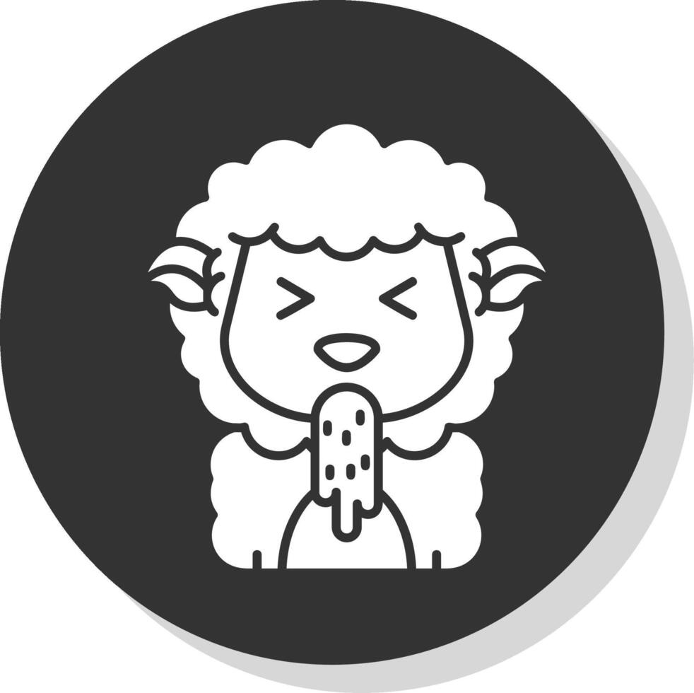 Vomit Glyph Grey Circle Icon vector