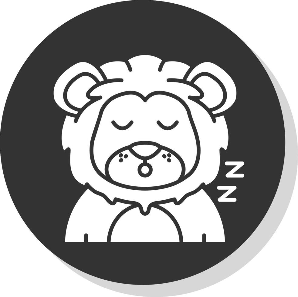 dormir glifo gris circulo icono vector