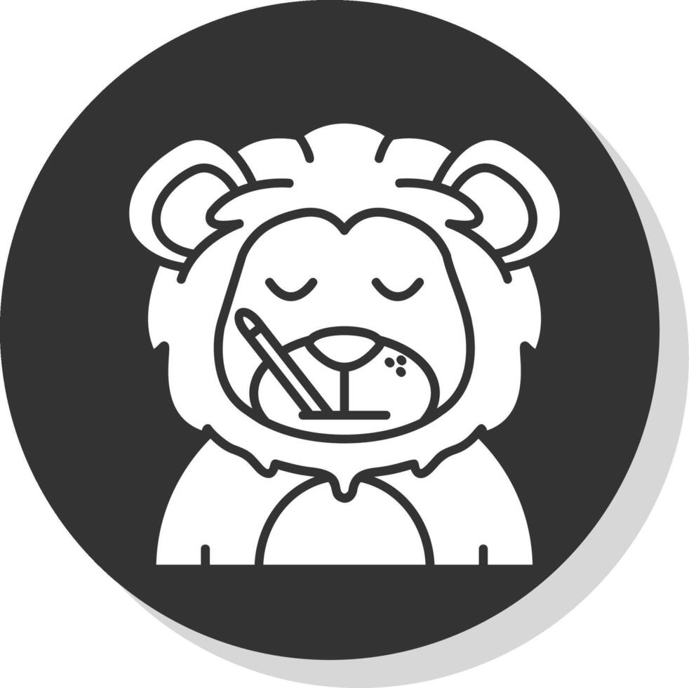 Sick Glyph Grey Circle Icon vector