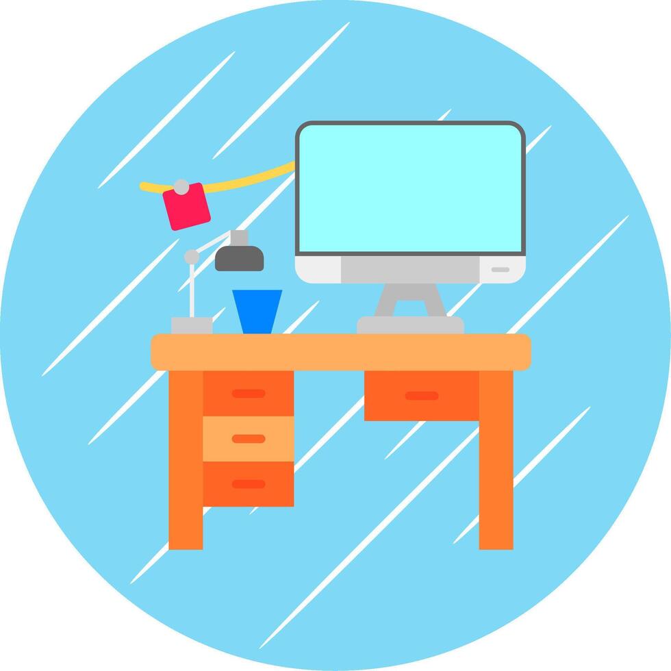 Workspace Flat Blue Circle Icon vector