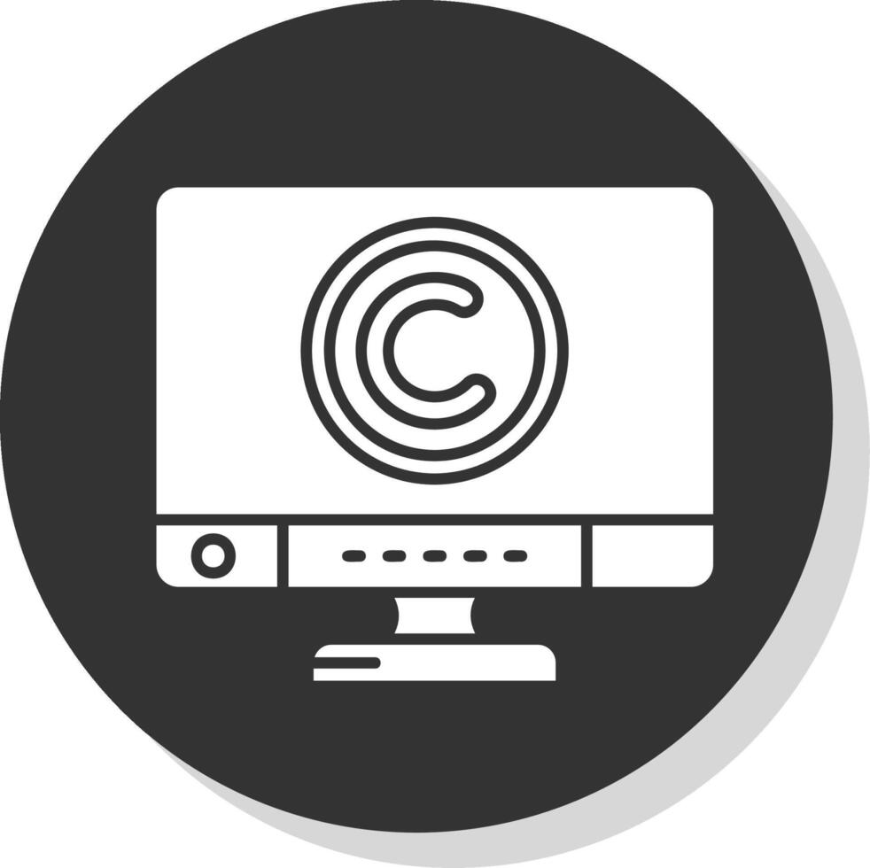 Copyright Glyph Grey Circle Icon vector