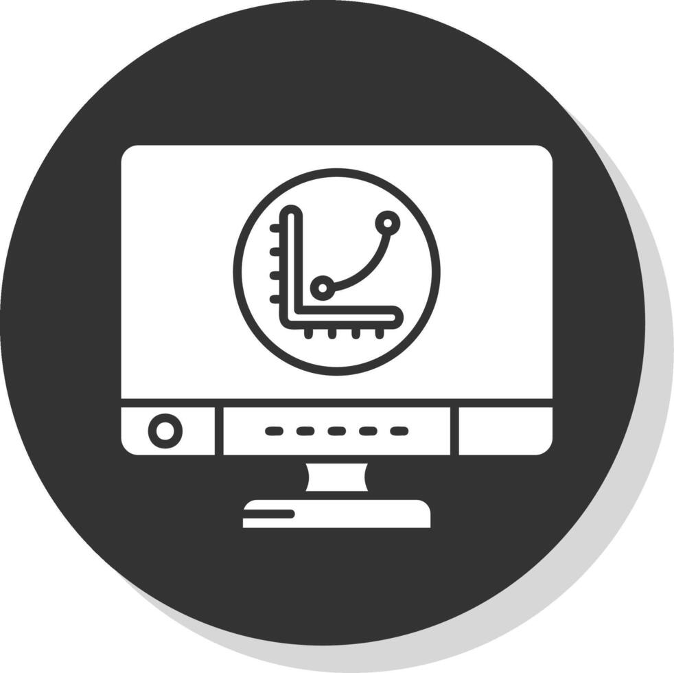 Graph Glyph Grey Circle Icon vector
