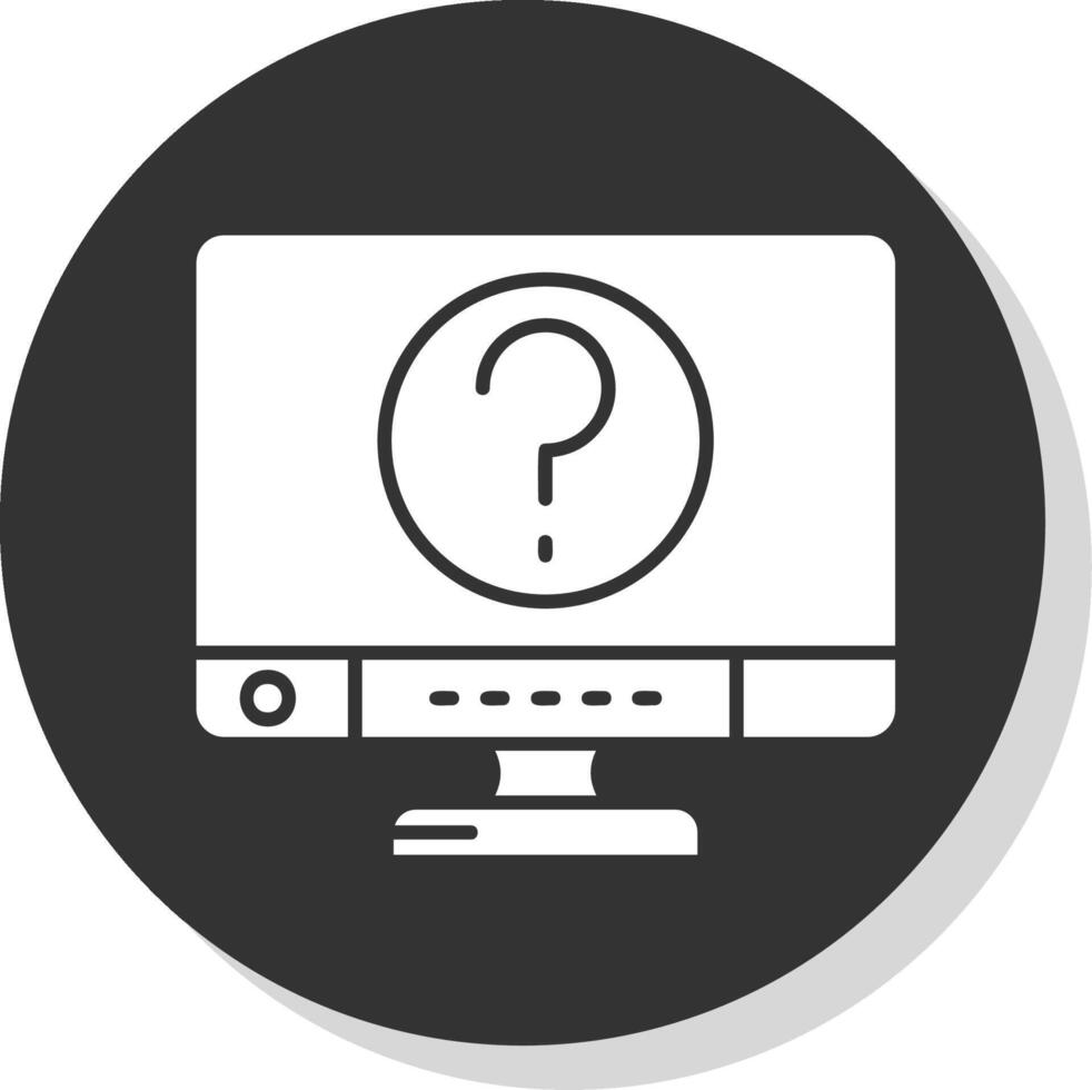 Question Glyph Grey Circle Icon vector