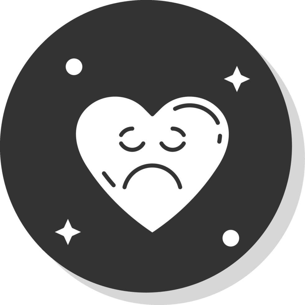 triste glifo gris circulo icono vector