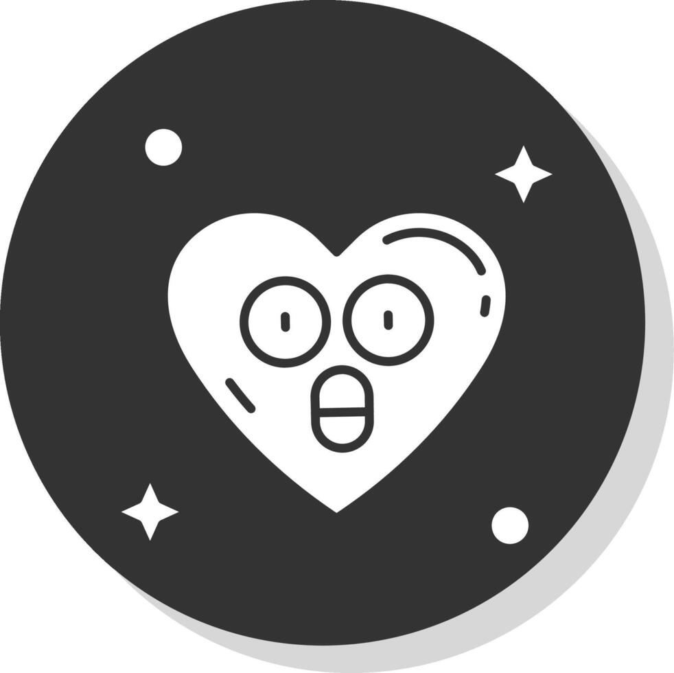 Surprised Glyph Grey Circle Icon vector