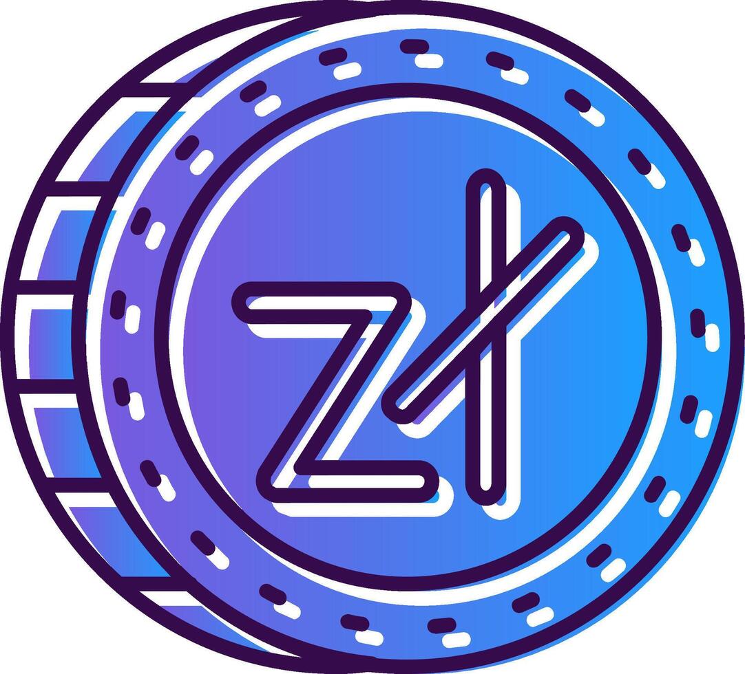 Zloty Gradient Filled Icon vector