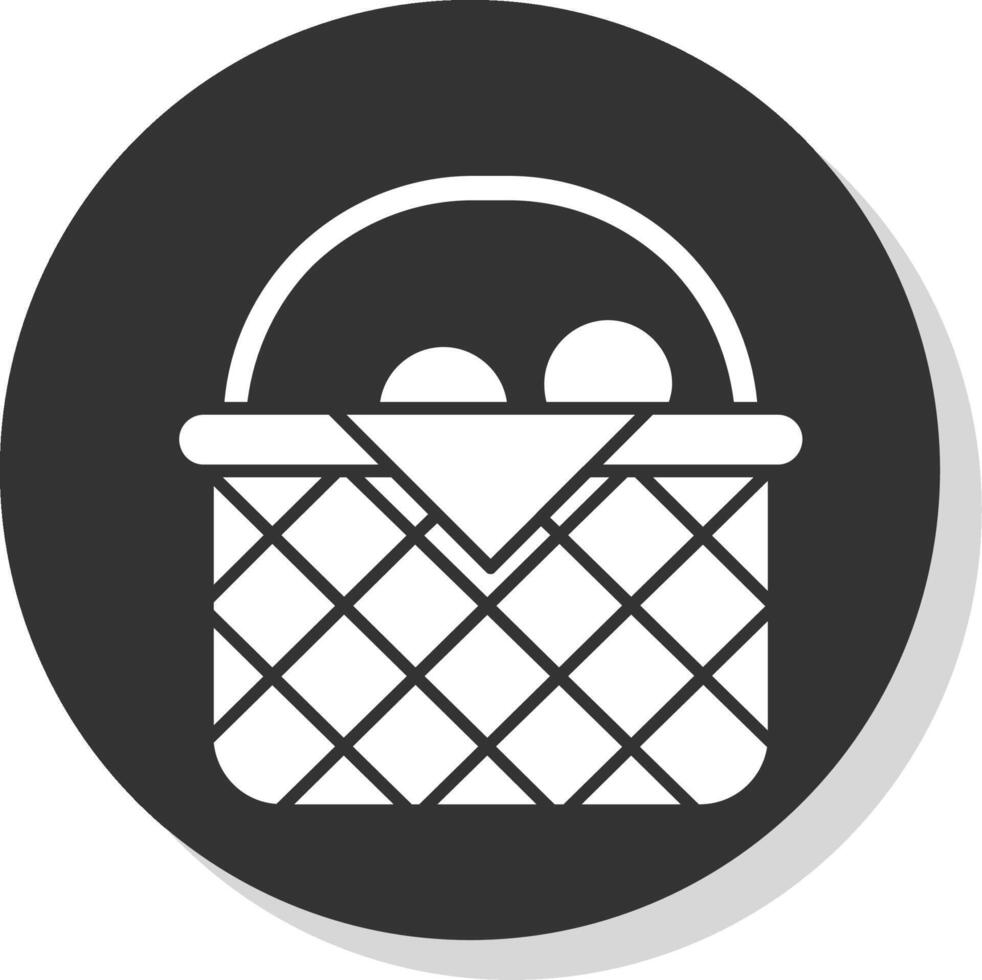 Basket Glyph Grey Circle Icon vector