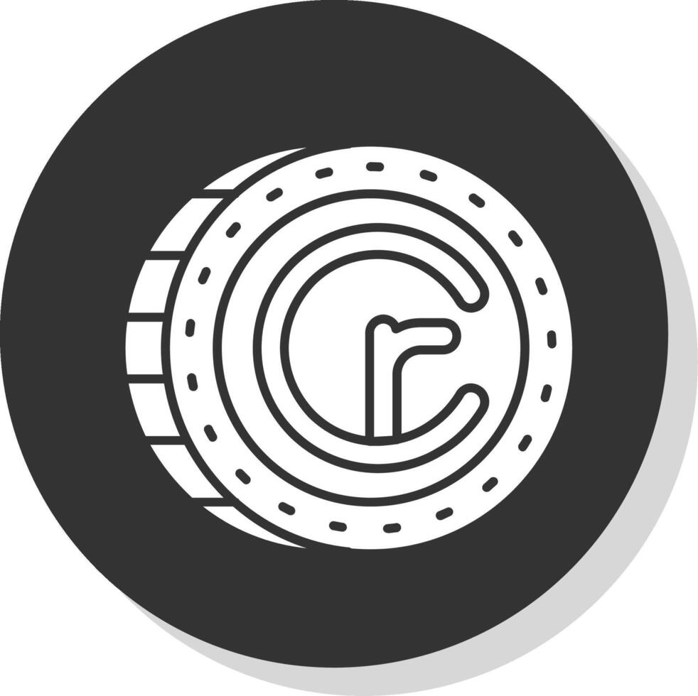 Cruzeiro Glyph Grey Circle Icon vector