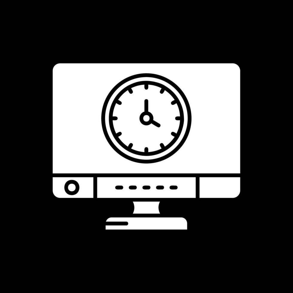 Time Glyph Inverted Icon vector