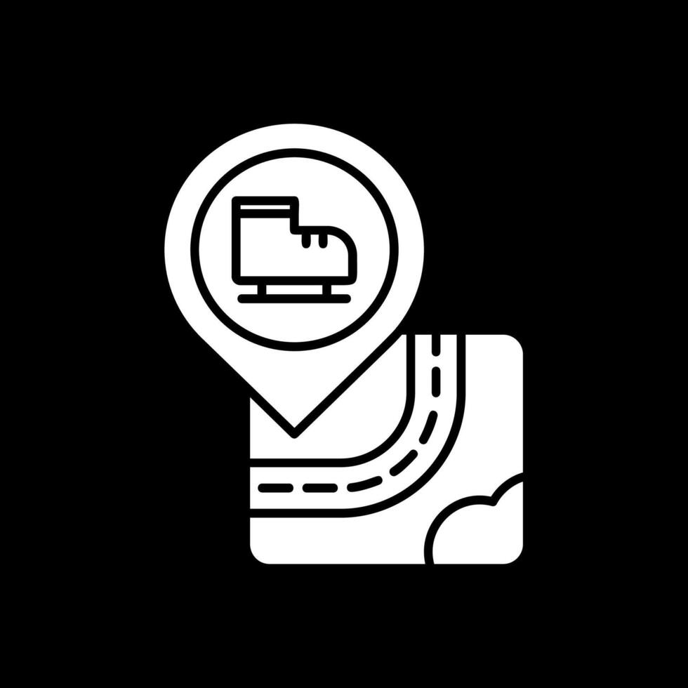 Skate Glyph Inverted Icon vector