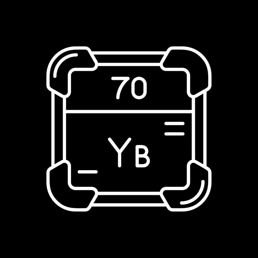 Ytterbium Line Inverted Icon vector