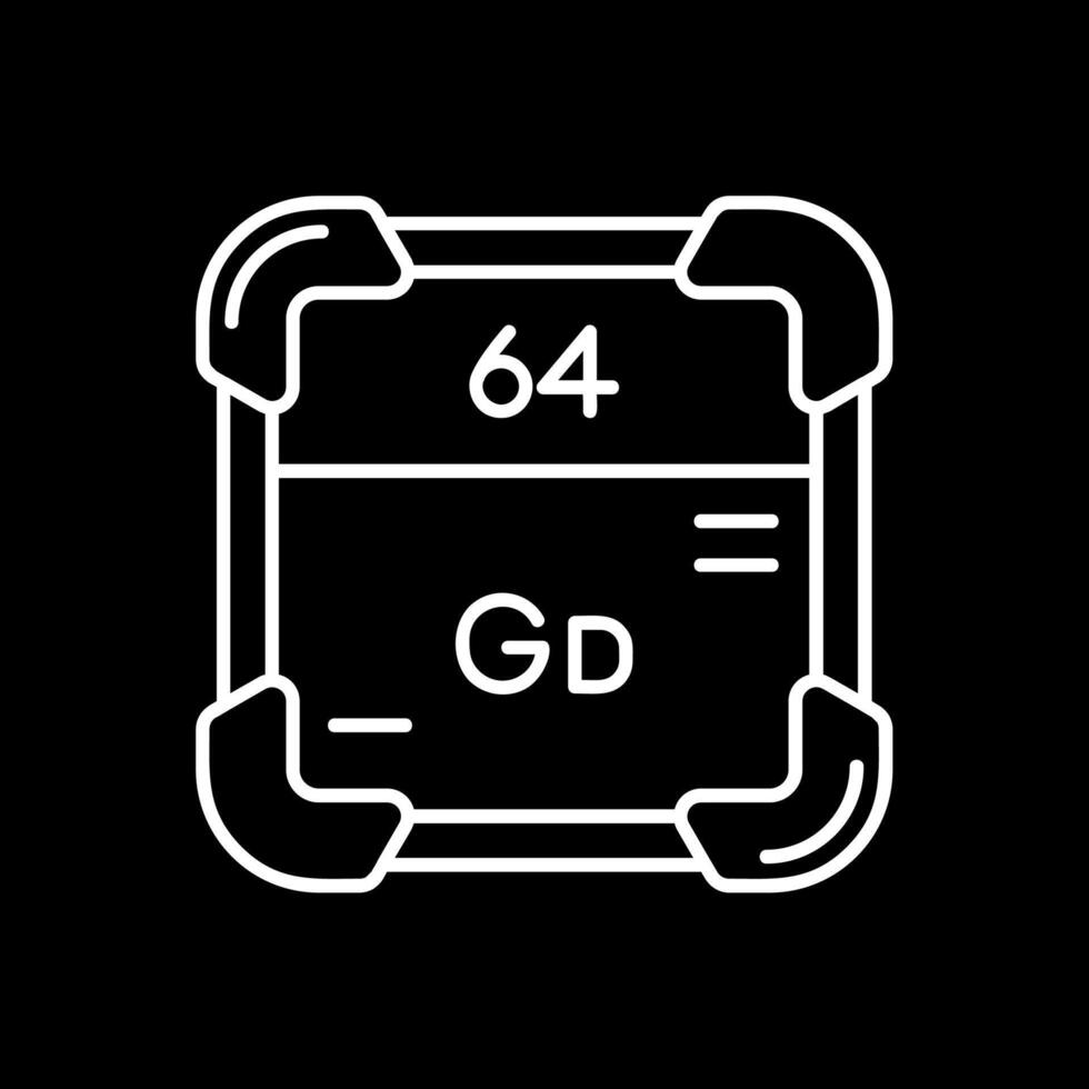 Gadolinium Line Inverted Icon vector