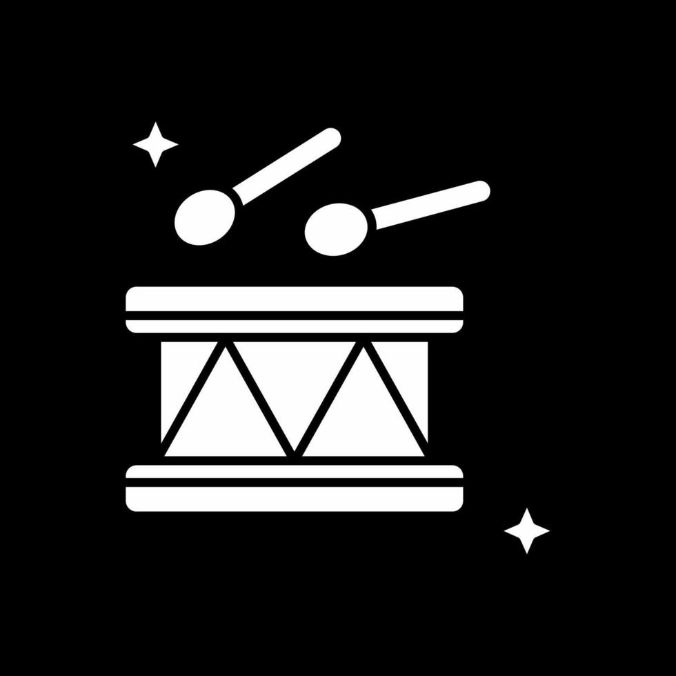 Drum Glyph Inverted Icon vector