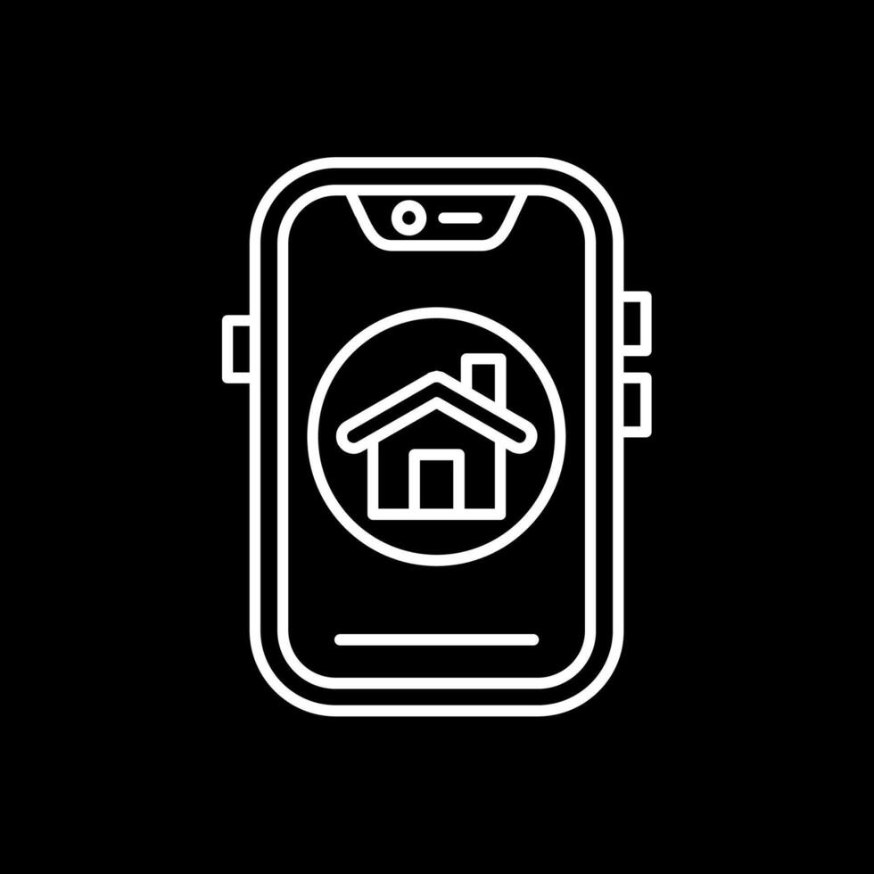 Home Line Inverted Icon vector