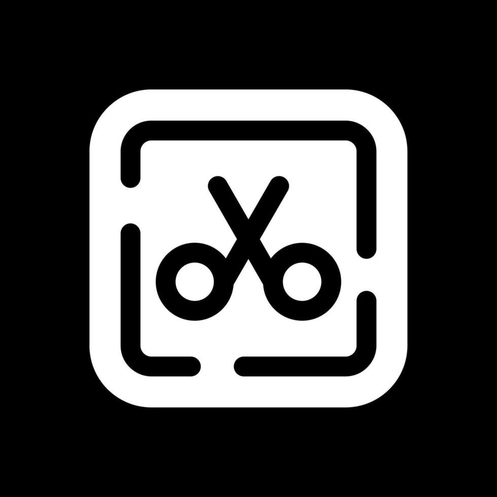 Scissor Glyph Inverted Icon vector