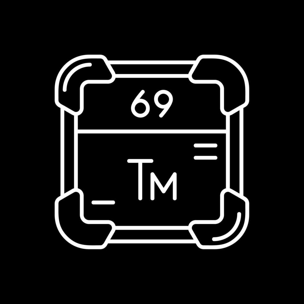 Thulium Line Inverted Icon vector