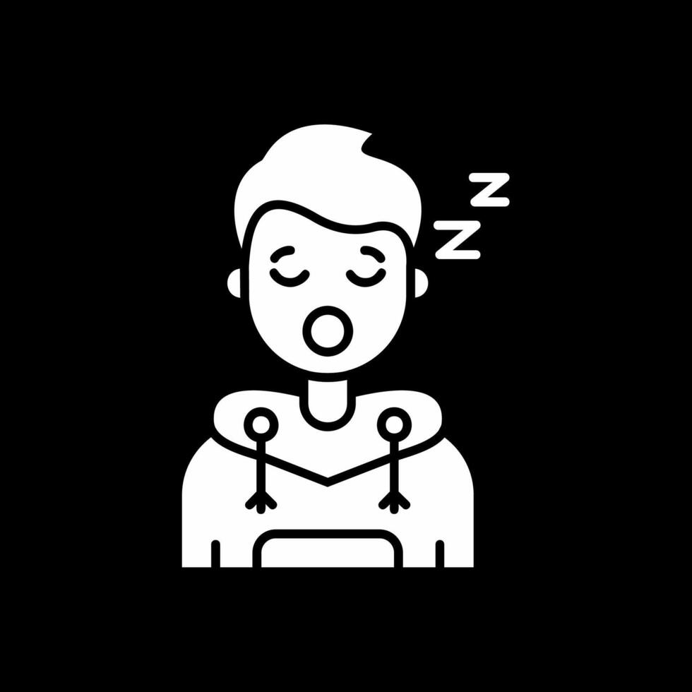 Sleep Glyph Inverted Icon vector