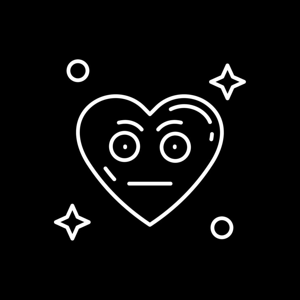 Embarrassed Line Inverted Icon vector