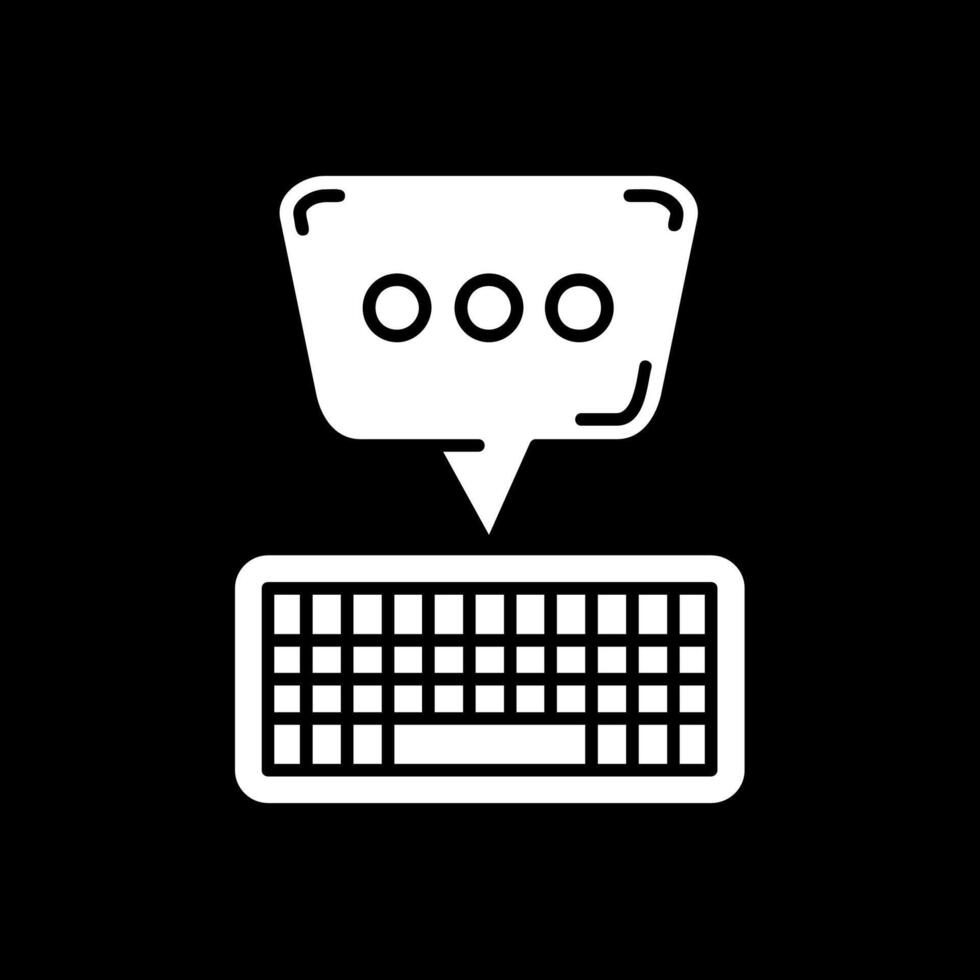 icono de glifo de teclado invertido vector