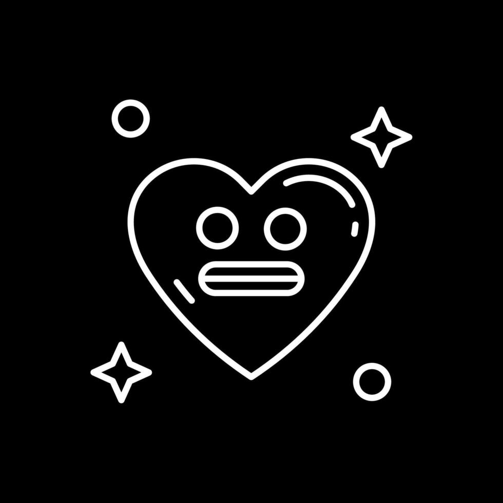 Shocked Line Inverted Icon vector