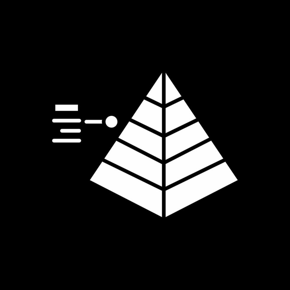 Piramid Glyph Inverted Icon vector