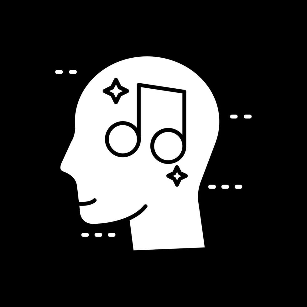 Music Glyph Inverted Icon vector