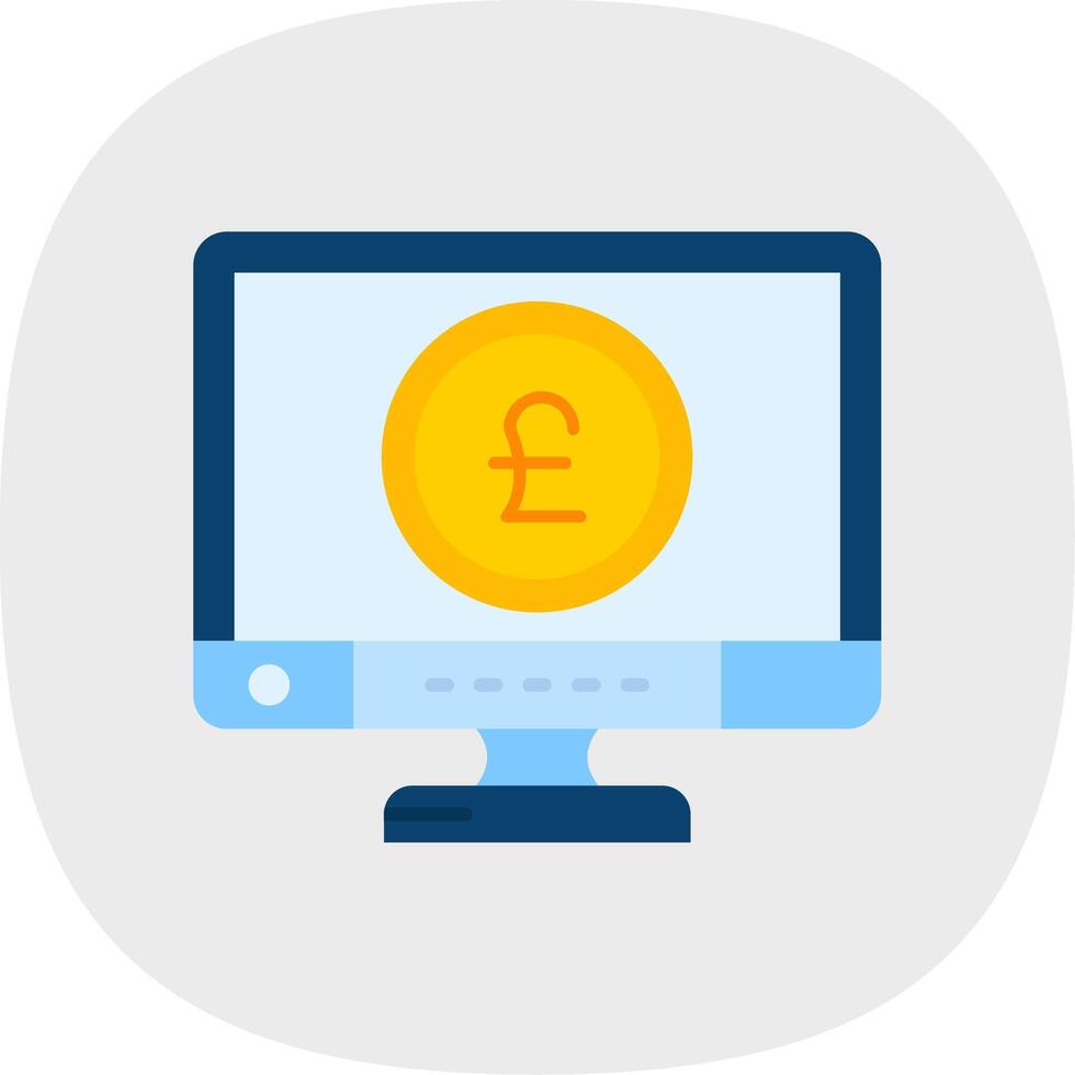 Pound Flat Curve Icon vector