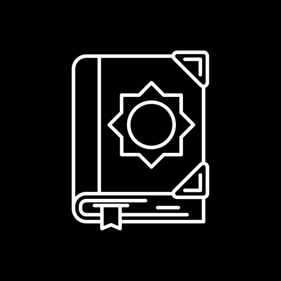 Quran Line Inverted Icon vector