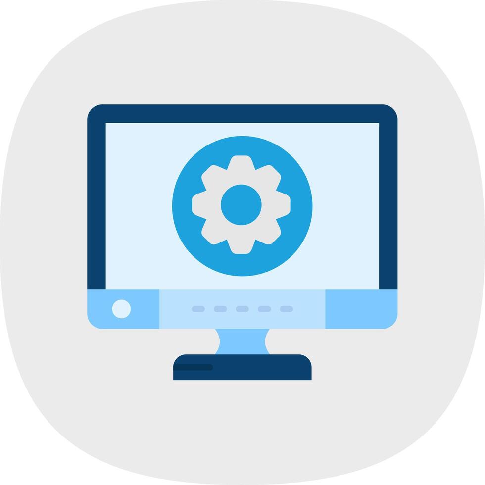 Settings Flat Curve Icon vector
