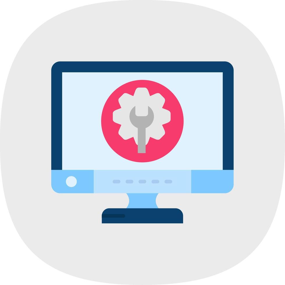 Maintenance Flat Curve Icon vector
