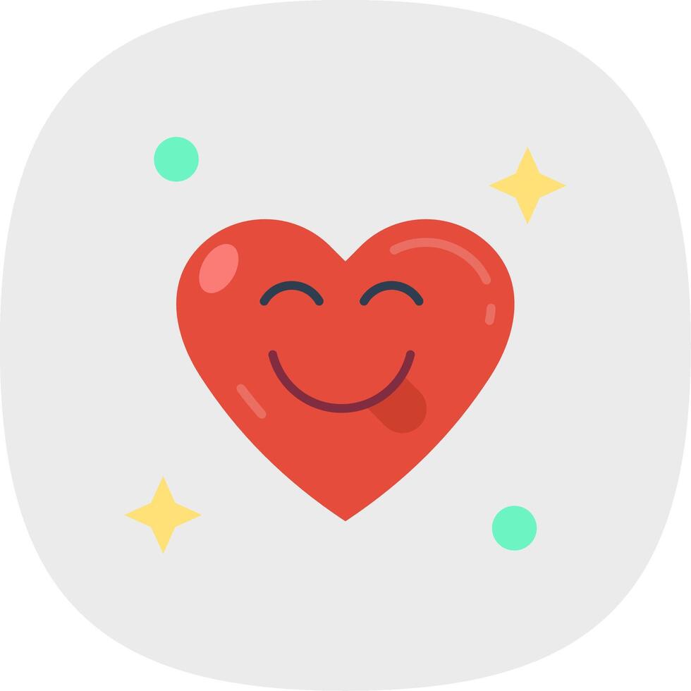 Tongue Flat Curve Icon vector