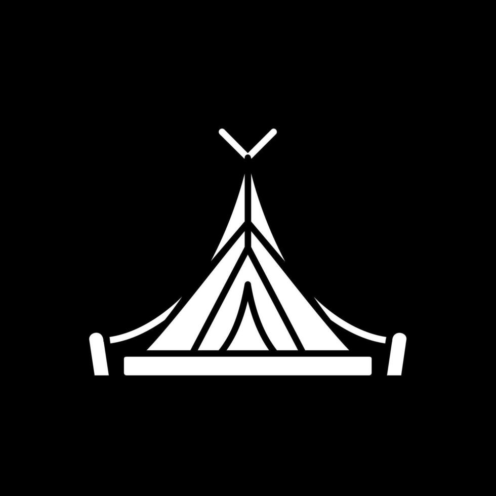 Tent Glyph Inverted Icon vector