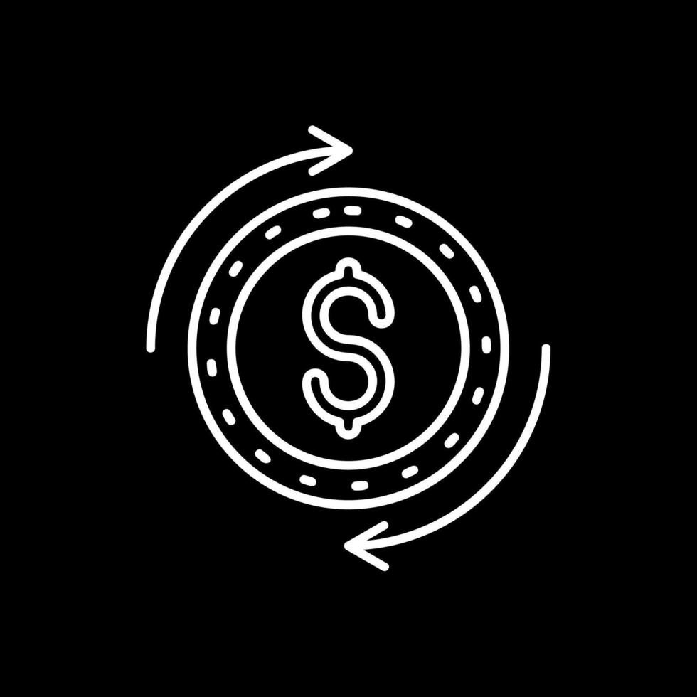 Dollar Line Inverted Icon vector
