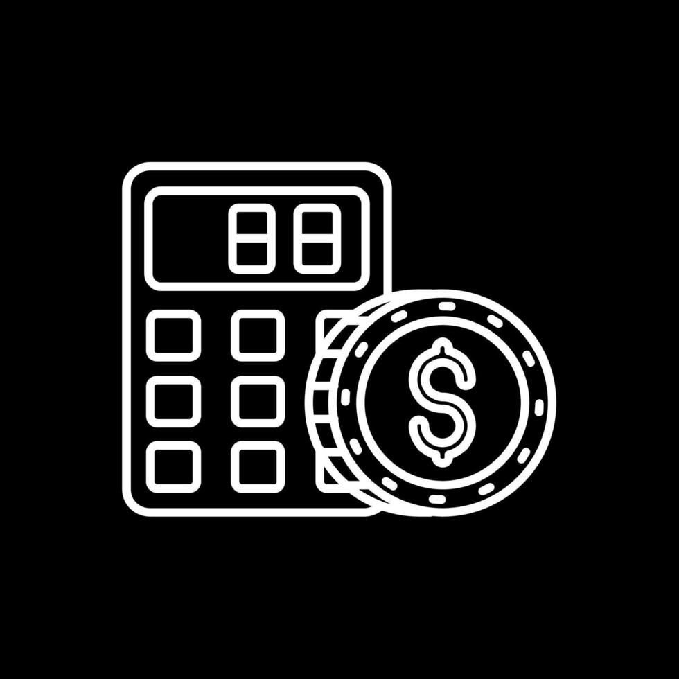 Calculator Line Inverted Icon vector